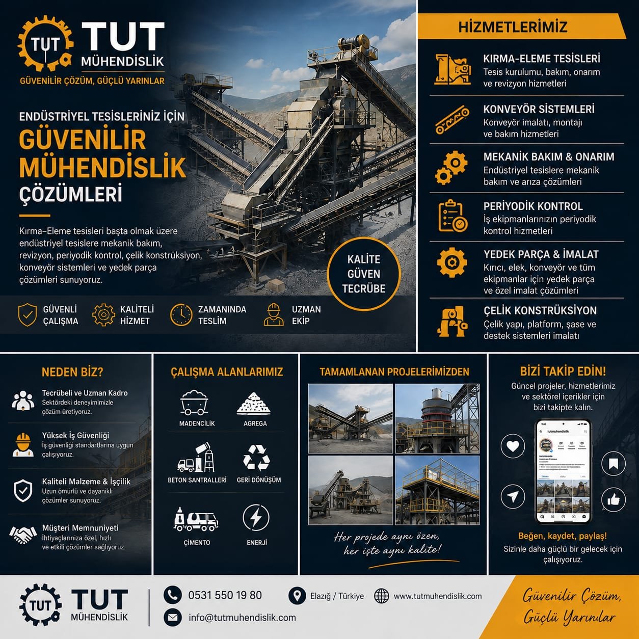 TUT Mühendislik kurumsal tanıtım broşürü